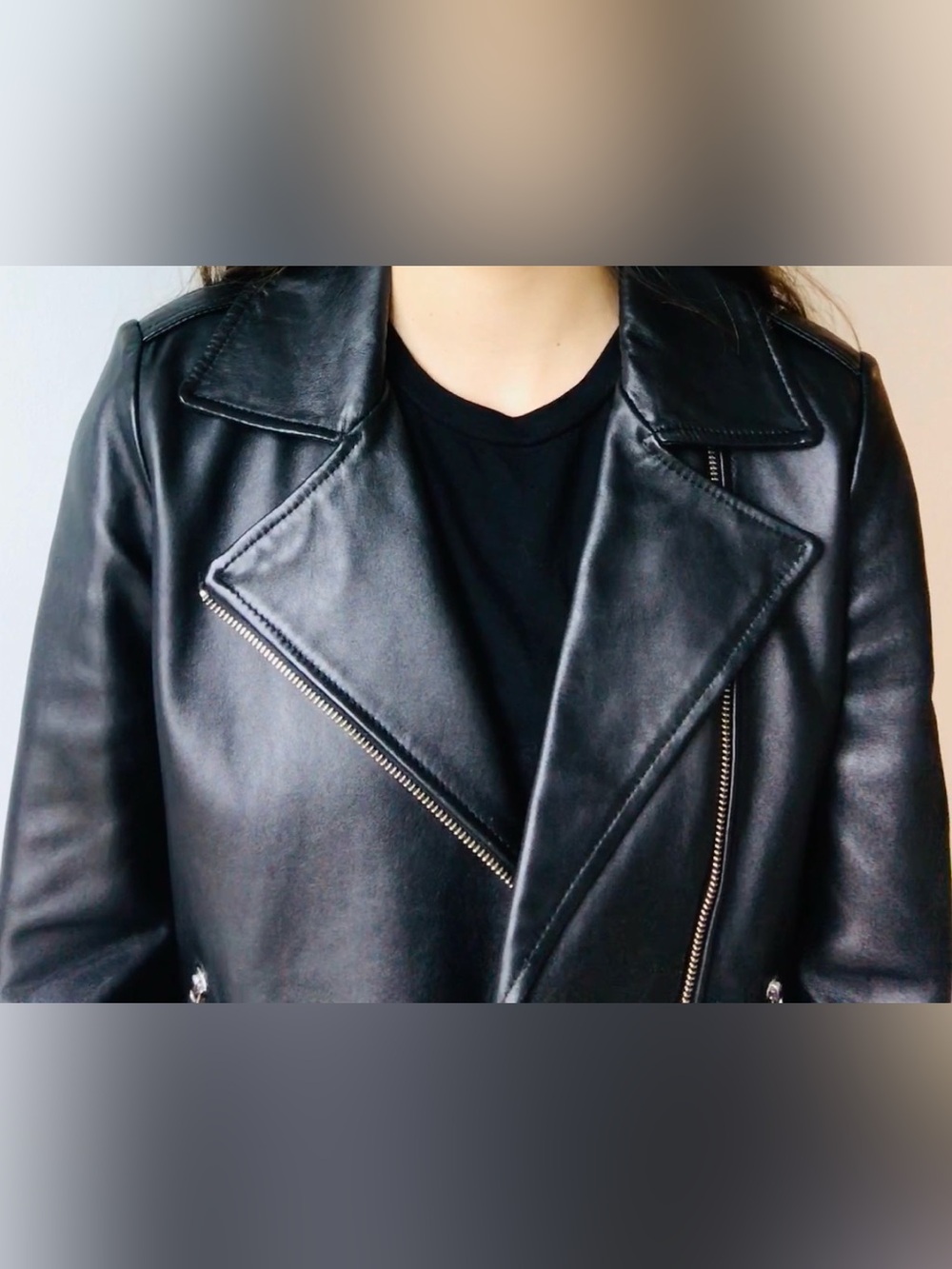 Comptoir des Cotonniers Black Leather Moto Jacket